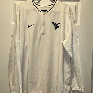 Nike West Virginia White and Navy Quarter-Zip Pullover